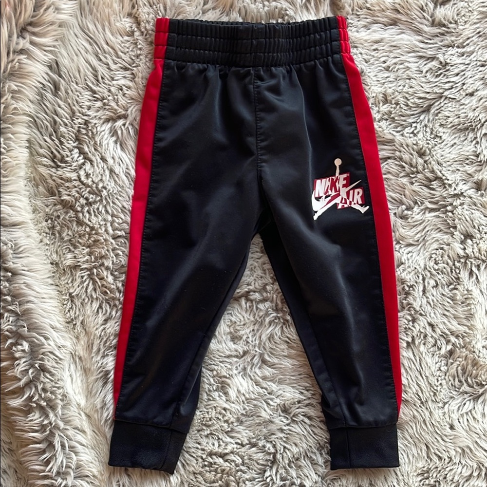 Nike Air Boys Black and Red Jogger Pants
